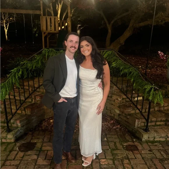 Anthropologie Cream Sequin Dress - Picture 6 of 6